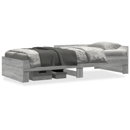 Estructura de cama madera de ingeniería gris Sonoma 100x200 cm
