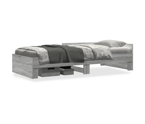 vidaXL Estructura de cama madera de ingeniería gris Sonoma 100x200 cm