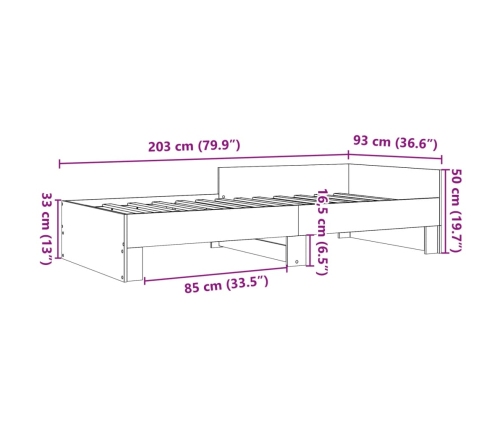 Estructura de cama madera de ingeniería blanca 90x200 cm