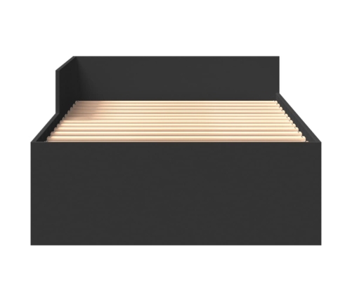 Estructura de cama madera de ingeniería negra 90x200 cm
