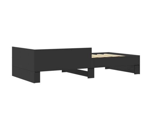 Estructura de cama madera de ingeniería negra 90x200 cm