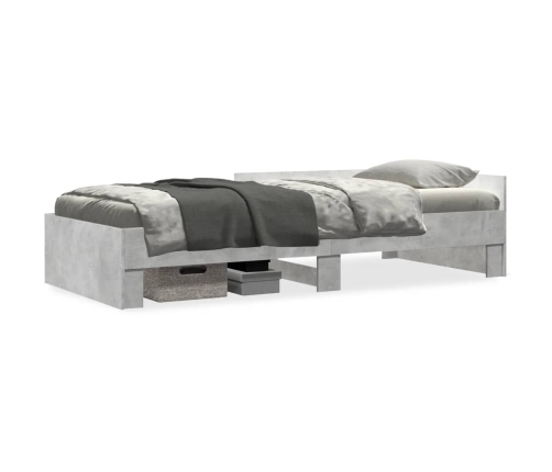 Estructura de cama madera de ingeniería gris hormigón 90x200cm