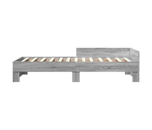 Estructura de cama madera de ingeniería gris Sonoma 90x200 cm