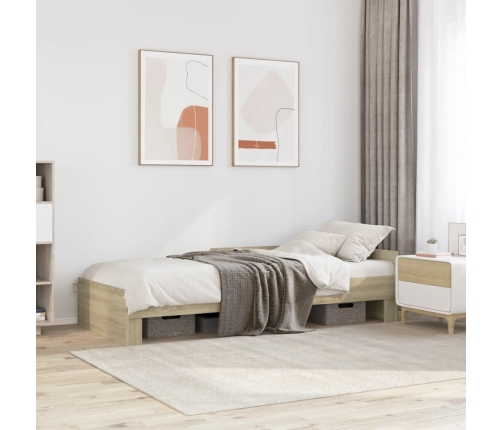 Estructura de cama sin colchón madera roble Sonoma 90x190 cm