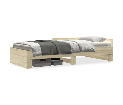 Estructura de cama sin colchón madera roble Sonoma 90x190 cm