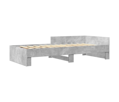 Estructura de cama madera de ingeniería gris hormigón 90x190 cm