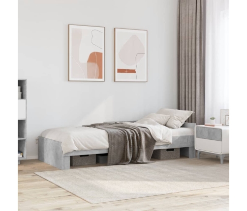 Estructura de cama madera de ingeniería gris hormigón 90x190 cm