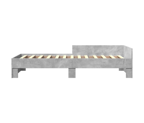 Estructura de cama madera de ingeniería gris hormigón 90x190 cm
