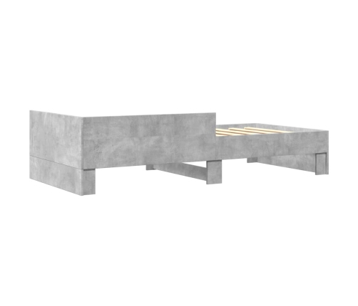 Estructura de cama madera de ingeniería gris hormigón 90x190 cm