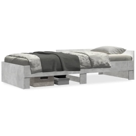 Estructura de cama madera de ingeniería gris hormigón 90x190 cm
