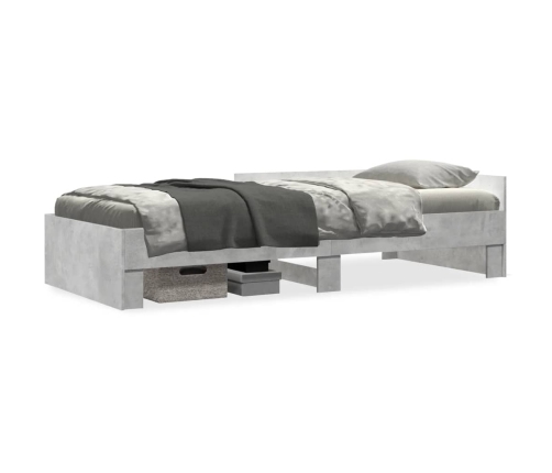Estructura de cama madera de ingeniería gris hormigón 90x190 cm