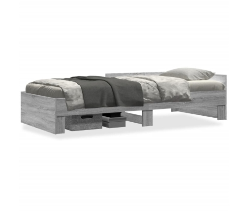 Estructura de cama madera de ingeniería gris Sonoma 90x190 cm