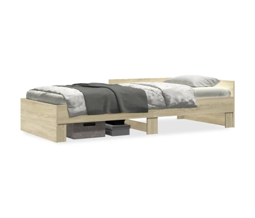 Estructura de cama sin colchón madera roble Sonoma 75x190 cm