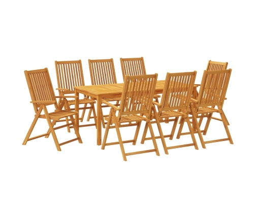 Juego de comedor de jardín 9 piezas madera maciza de acacia
