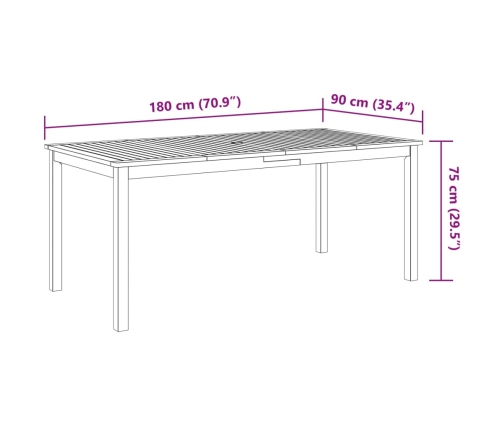 Juego de comedor de jardín 9 piezas madera maciza de acacia