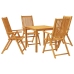Juego de comedor de jardín 5 piezas madera maciza de acacia