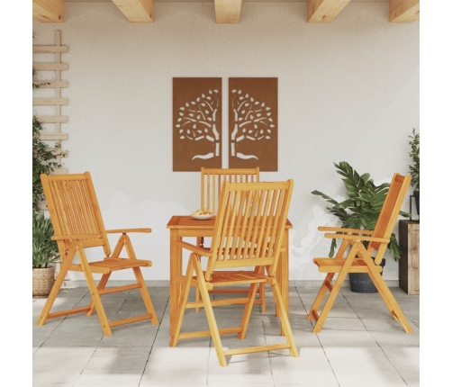Juego de comedor de jardín 5 piezas madera maciza de acacia