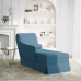 Chaise longue respaldo reposabrazos derecho terciopelo azul