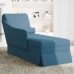 Chaise longue respaldo reposabrazos derecho terciopelo azul