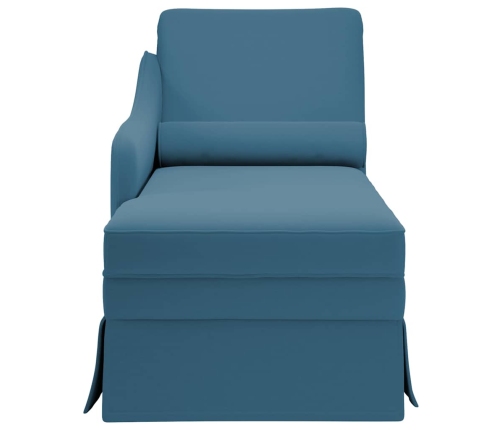 Chaise longue respaldo reposabrazos derecho terciopelo azul