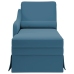 Chaise longue respaldo reposabrazos derecho terciopelo azul