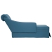 Chaise longue respaldo reposabrazos derecho terciopelo azul