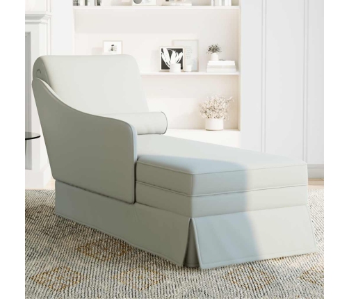 Chaise longue respaldo apoyabrazos derecho terciopelo