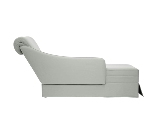 Chaise longue respaldo apoyabrazos derecho terciopelo