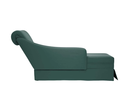 Chaise longue respaldo reposabrazos derecho terciopelo