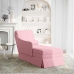 Chaise longue respaldo reposabrazos derecho terciopelo rosa