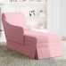 Chaise longue respaldo reposabrazos derecho terciopelo rosa