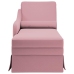 Chaise longue respaldo reposabrazos derecho terciopelo rosa