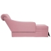 Chaise longue respaldo reposabrazos derecho terciopelo rosa