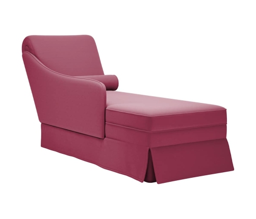 Chaise longue respaldo reposabrazos derecho terciopelo