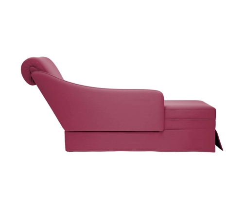 Chaise longue respaldo reposabrazos derecho terciopelo