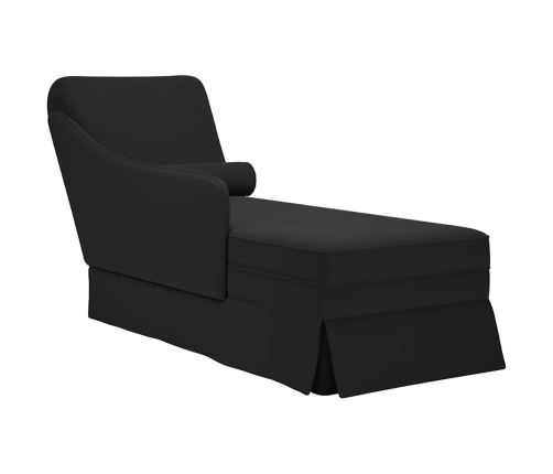 Chaise longue respaldo reposabrazos derecho terciopelo negro