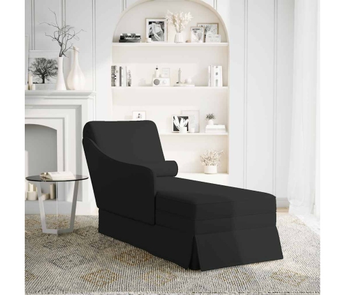 Chaise longue respaldo reposabrazos derecho terciopelo negro