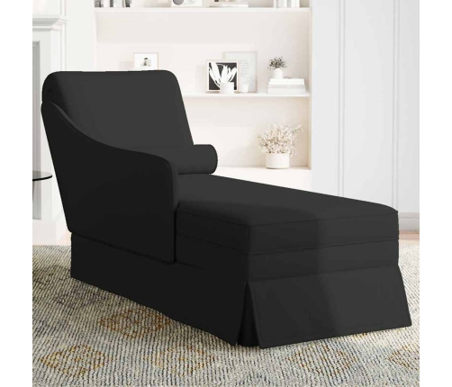 Chaise longue respaldo reposabrazos derecho terciopelo negro