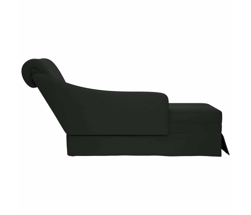 Chaise longue respaldo reposabrazos derecho terciopelo negro