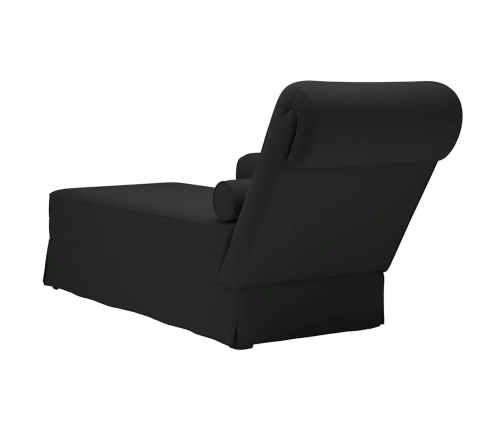 Chaise longue respaldo reposabrazos derecho terciopelo negro