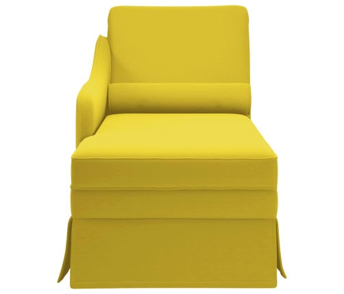 Chaise longue respaldo reposabrazos derecho terciopelo amarillo