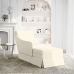 Chaise longue respaldo reposabrazos derecho terciopelo crema