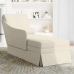 Chaise longue respaldo reposabrazos derecho terciopelo crema