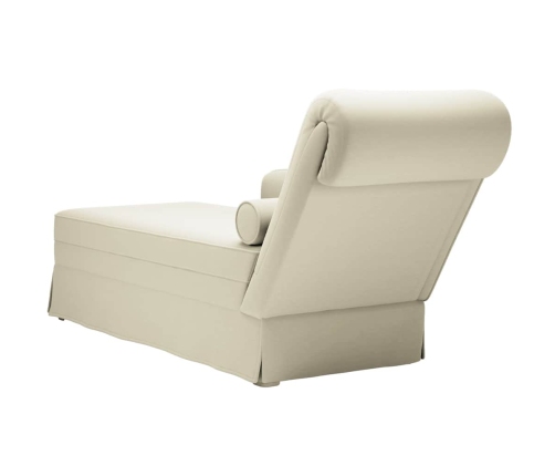 Chaise longue respaldo reposabrazos derecho terciopelo crema