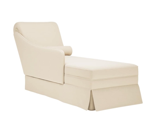 Chaise longue respaldo reposabrazos derecho terciopelo lino