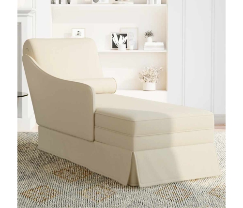 Chaise longue respaldo reposabrazos derecho terciopelo lino