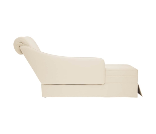 Chaise longue respaldo reposabrazos derecho terciopelo lino