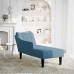 Chaise longue con reposabrazos derecho terciopelo azul