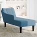 Chaise longue con reposabrazos derecho terciopelo azul