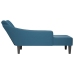 Chaise longue con reposabrazos derecho terciopelo azul